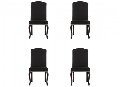 4x Design Polster Stuhl Garnitur Stühle Textil Sitz Komplett Set